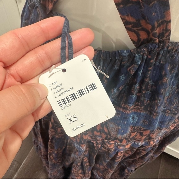 Free People Blue and Purple Sleeveless Halter Maxi Sundress for Resort Wear - Picture 7 of 7